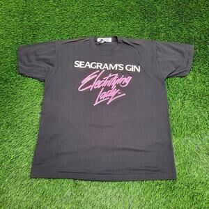 Vintage 80s Seagrams-Gin Shirt Womens XL 23x27 Electrifying Lady